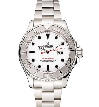 Best AAA Replica Sites White Yacht-Master Dial Stainless Case And Rolex Bracelet Steel 1015